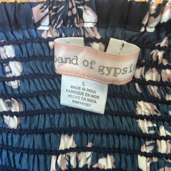 BAND of Gypsies Nordstrom Sweetheart Bustier Navy Floral Mini Dress L - Picture 8 of 8